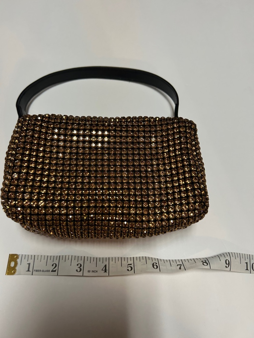 Embellished Brown Crystal Evening Bag